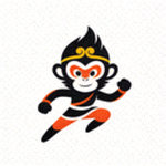 悟空体育官方Logo - 一只充满活力的猴子手持足球