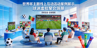 世界杯主题线上互动活动案例展示 - 球迷虚拟聚会场景